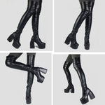 Load image into Gallery viewer, GIGIFOX Platform Shoes Sexy Party Big Size 43 Chunky High Heels Goth Black Women Boots - KME means the very best
