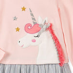 Load image into Gallery viewer, Girls’ Clothing Spring Collection – Unicorn Pattern Children’s Shirt Patchwork Dress - KME means the very best
