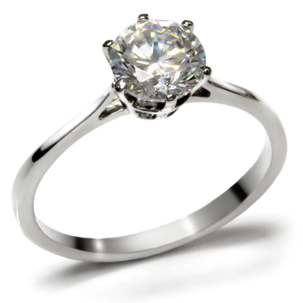 Gleaming Clear CZ Stainless Steel Ring: Effortless Sophistication in 7mm - Fast Shipping - KME means the very best