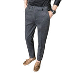 Load image into Gallery viewer, Grey Men&#39;s Woolen Pants - Slim Business Style | Fashionable Pantalones Hombre | Autumn/Winter | Sizes 28-36 - KME means the very best
