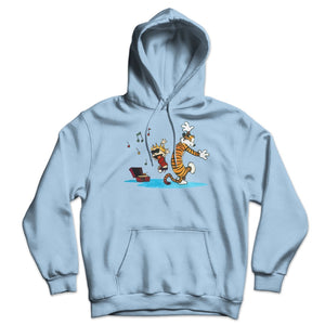 Hoodie Calvin and Hobbes Dancing with Record Player Unisex Hoodie Pullover - KME means the very best