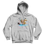 Load image into Gallery viewer, Hoodie Calvin and Hobbes Dancing with Record Player Unisex Hoodie Pullover - KME means the very best
