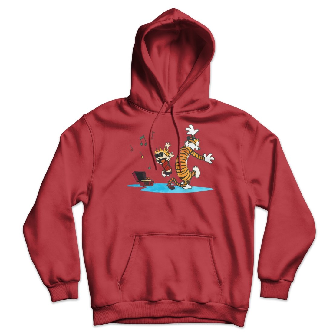Hoodie Calvin and Hobbes Dancing with Record Player Unisex Hoodie Pullover - KME means the very best