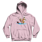 Load image into Gallery viewer, Hoodie Calvin and Hobbes Dancing with Record Player Unisex Hoodie Pullover - KME means the very best
