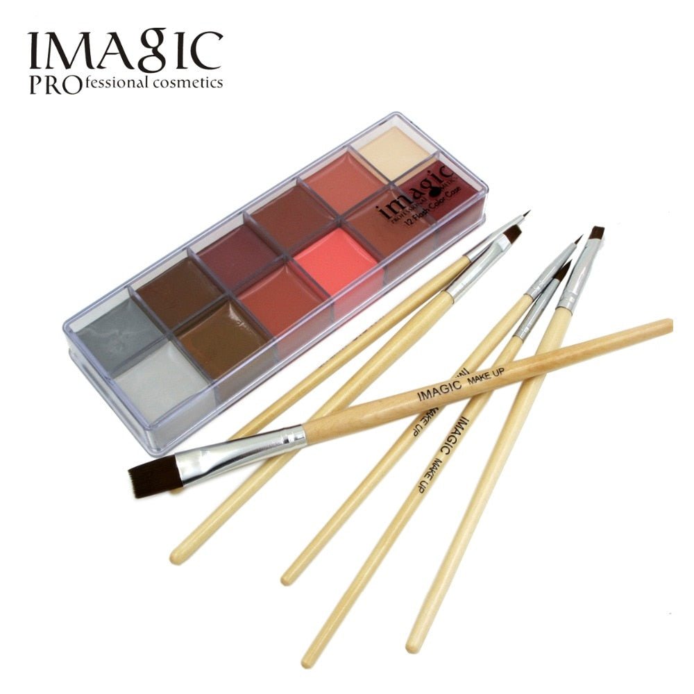 IMAGIC Professional Makeup Cosmetics 1 X12 Colors Body Painting+Skin Wax+professional makeup remover Makeup Set Tools - KME means the very best