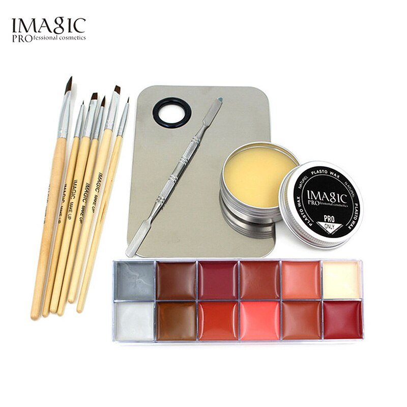 IMAGIC Professional Makeup Cosmetics 1 X12 Colors Body Painting+Skin Wax+professional makeup remover Makeup Set Tools - KME means the very best