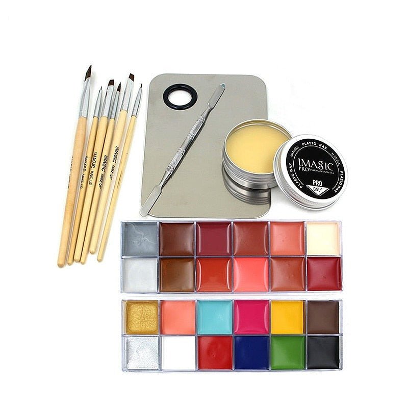 IMAGIC Professional Makeup Cosmetics 1 X12 Colors Body Painting+Skin Wax+professional makeup remover Makeup Set Tools - KME means the very best
