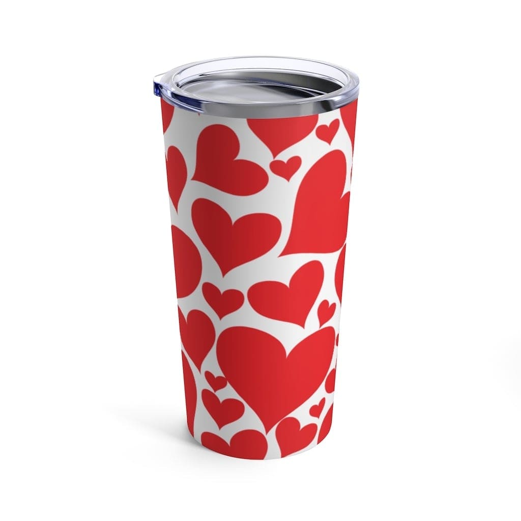 Insulated Tumbler - 20oz, Love Red Hearts, Travel Mug - KME means the very best