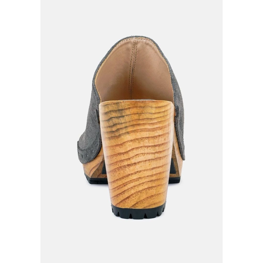Jarrah Suede Slide Clogs For Women Stylish Block Heeled Leather Shoes - KME means the very best