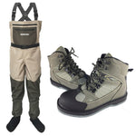 Load image into Gallery viewer, JEERKOOL Fly Fishing Pants &amp; Waders Boots Fishing Wading Pants Fishing Shoes Aqua Set Rock Sports Waders Felt Sole - KME means the very best
