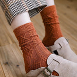 Load image into Gallery viewer, Jeseca -Women&#39;s Socks Winter Cashmere Wool Woman Socks Solid Japanese Style Harajuku Retro Long Socks Women Girls Thermal Crew Socks - KME means the very best
