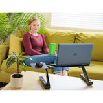 Load image into Gallery viewer, Laptop Stand with Mousepad Folding Laptop Desk-Black - KME means the very best
