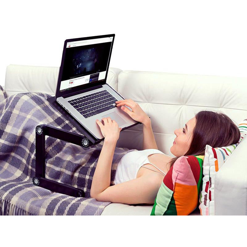 Laptop Stand with Mousepad Folding Laptop Desk-Black - KME means the very best