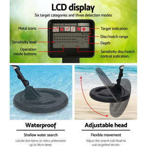 LCD Screen Metal Detector with Headphones - Black - KME means the very best