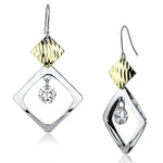 Load image into Gallery viewer, LO2670 - Gold+Rhodium Iron Earrings with AAA Grade CZ in Clear - KME means the very best
