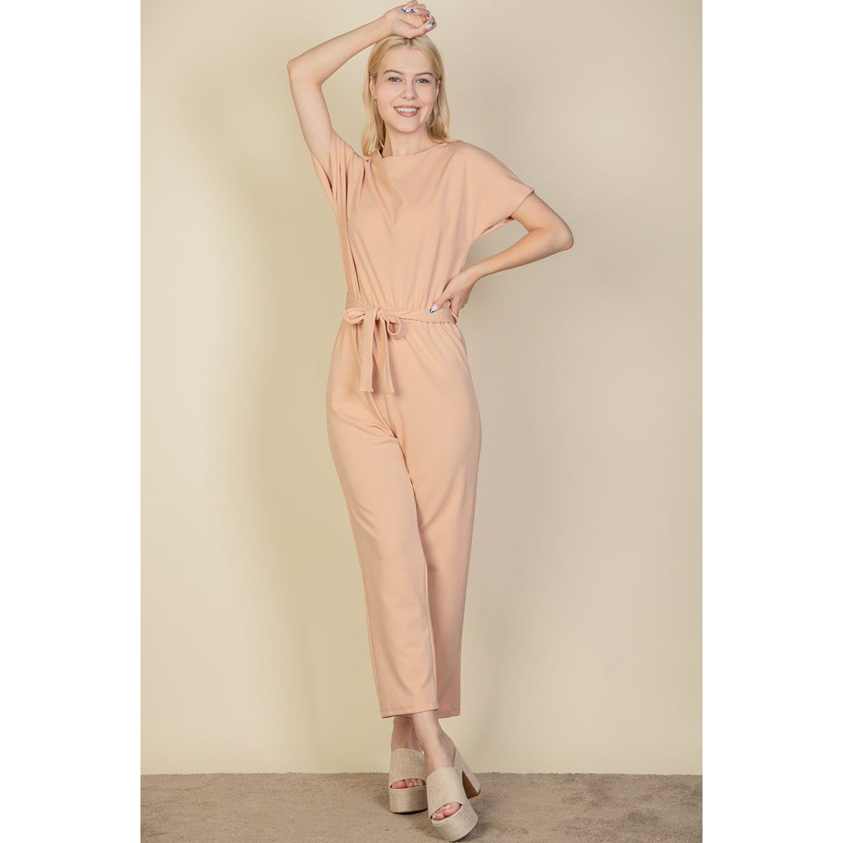 Loungewear Luxe: Capella's Relaxed Jumpsuit with Tie Waist - KME means the very best