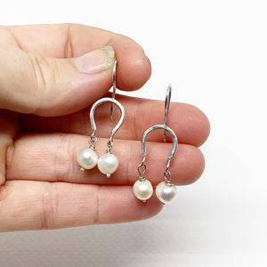 Lucky Horseshoe Pearl Drop Earrings - KME means the very best