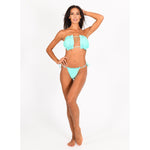 Load image into Gallery viewer, LUXE Candy Bandeau Top &amp; Thong Bottom - Mint Green Bikini - KME means the very best
