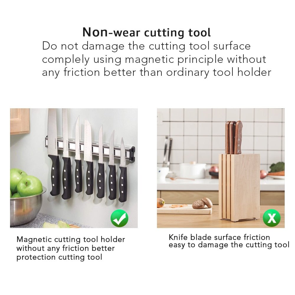 Magnetic Knife Holder Strip Wall Mount Block Storage Holder Strong Magnetic knife stand Strip Kitchen Accessories Organizer - KME means the very best