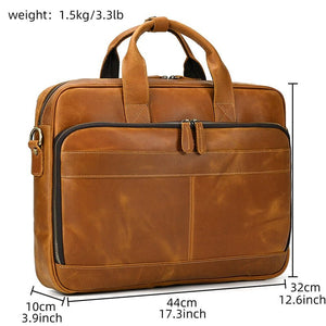 MAHEU Retro Briefcase Leather Handbag - KME means the very best