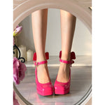 Load image into Gallery viewer, Mary Jane Lolita Single Bow Women&#39;s Platform Shoes - KME means the very best
