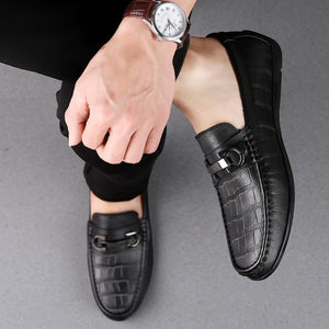 Men Loafers Real Leather Shoes Fashionable Men's Teens Boat Shoes Casual Leather Shoes - KME means the very best
