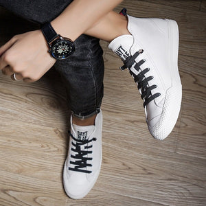 Men's Sneakers High-Top Leather Outdoor Casual Shoes Breathable Non-slip Men Teens Walking Shoes - KME means the very best