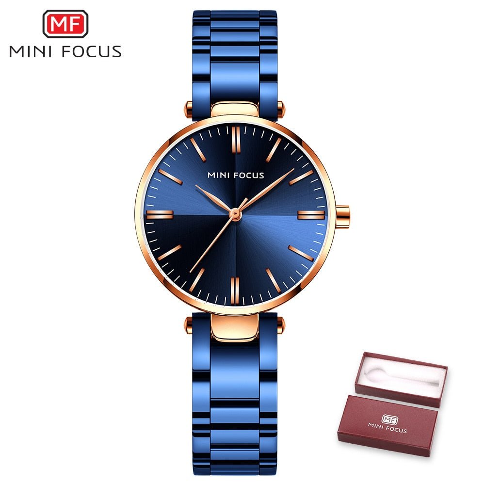 MINIFOUCS Women Watches Ladies Steel Watch Purple Quartz Waterproof Luxury Timepiece - KME means the very best