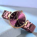 Load image into Gallery viewer, MINIFOUCS Women Watches Ladies Steel Watch Purple Quartz Waterproof Luxury Timepiece - KME means the very best
