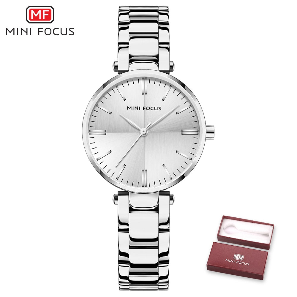 MINIFOUCS Women Watches Ladies Steel Watch Purple Quartz Waterproof Luxury Timepiece - KME means the very best