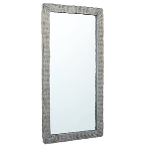 Mirror Wicker Rattan Hallway Bathroom Home Décor Multi Sizes - vidaXL 1/3x - KME means the very best