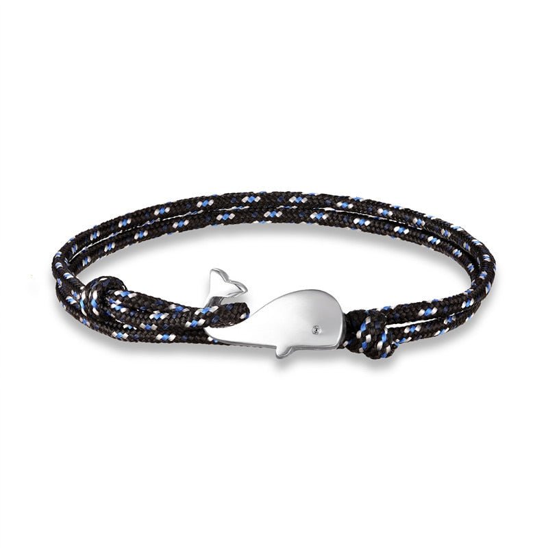 MKENDN Navy style Whale Tail Anchor Bracelet For Men & Women - KME means the very best