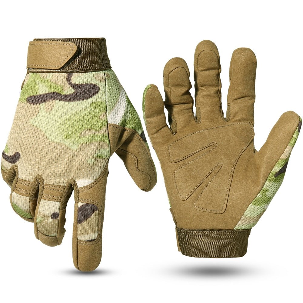Multicam Tactical Gloves Antiskid Army Military Bicycle Airsoft Motorcycle Shoot Paintball Work Gear Camo Full Finger Men Women - KME means the very best