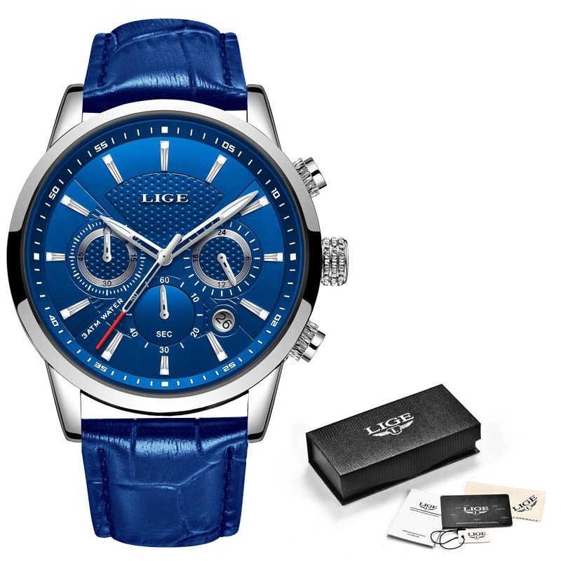 Multifunctional Men's Watches LIGE Luxury Casual Quartz Watch Men Sport Waterproof Clock Silver Watches Relogio Masculino - KME means the very best