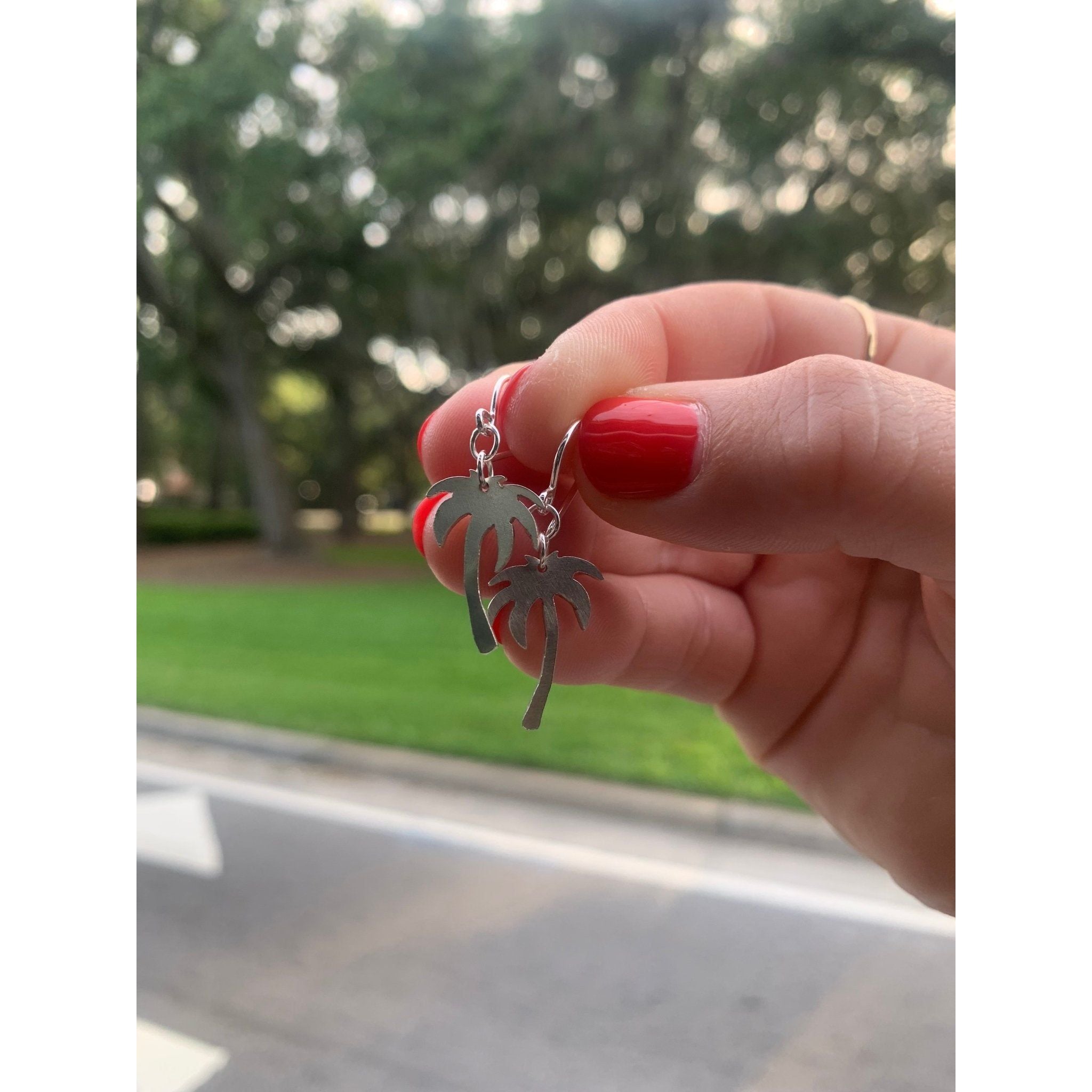 Nature-Inspired Palm Tree Charm Earrings | Handmade & Sustainable Jewelry by KME - KME means the very best