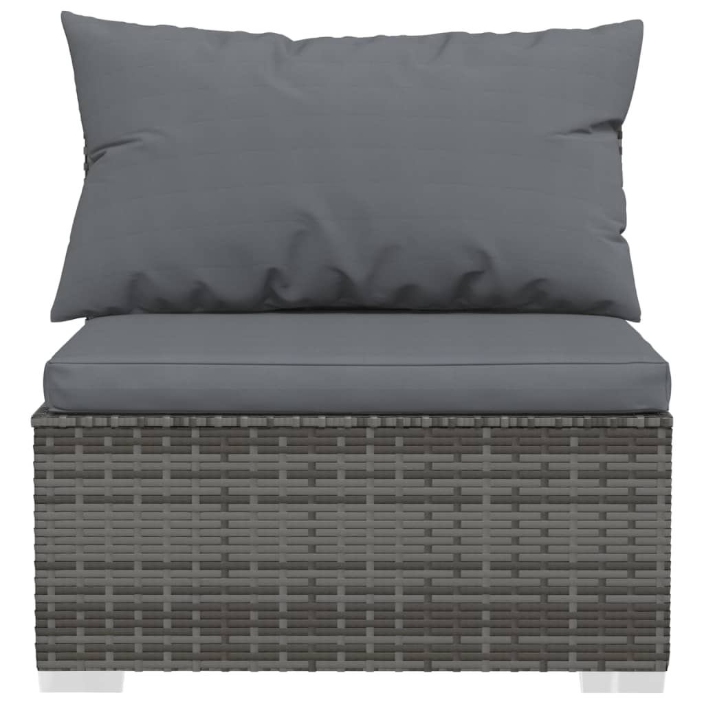 Outdoor Furniture 2 Piece Patio Lounge Set with Cushions Poly Rattan Gray - vidaXL - KME means the very best