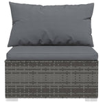 Load image into Gallery viewer, Outdoor Furniture 2 Piece Patio Lounge Set with Cushions Poly Rattan Gray - vidaXL - KME means the very best

