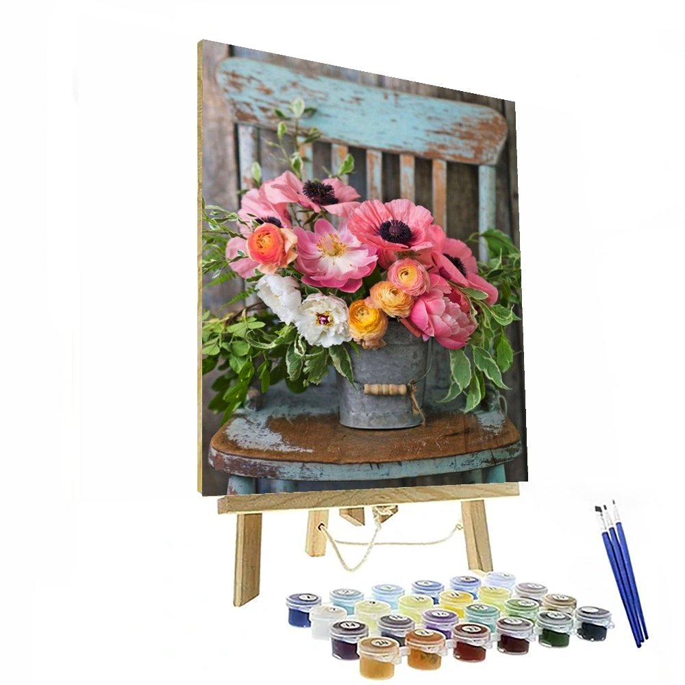 Painting Kit DIY Flowers On Chair Paint By Numbers Painting Kit - KME means the very best