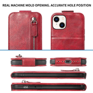 Phone Case For iPhone 14 Leather Zipper Card Wallet Style Security iPhone case - KME means the very best