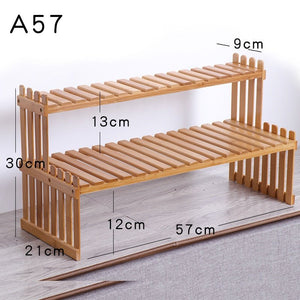 Plant Shelves Bamboo Flower Display Stand Plant Decorative Storage Shelf Living Room Organizer - KME means the very best