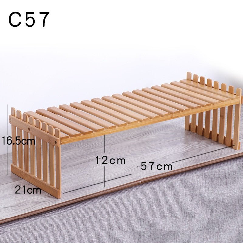 Plant Shelves Bamboo Flower Display Stand Plant Decorative Storage Shelf Living Room Organizer - KME means the very best
