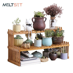 Plant Shelves Bamboo Flower Display Stand Plant Decorative Storage Shelf Living Room Organizer - KME means the very best