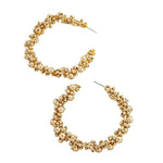 Load image into Gallery viewer, Playful Gold Beaded Pamela Hoop Earrings: Contemporary Elegance for Effortless Glamour - KME means the very best
