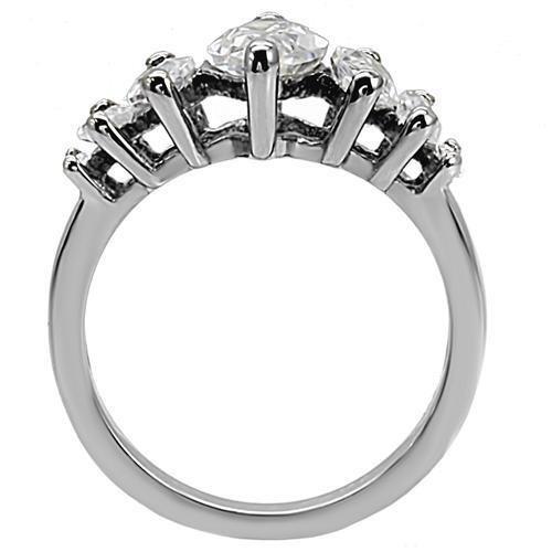 Radiant Clear CZ Stainless Steel Ring: Timeless Glamour for Everyday Elegance - Fast Shipping - KME means the very best