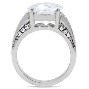Radiant Clear CZ Stainless Steel Ring: Timeless Glamour in 12mm - Fast Shipping Included - KME means the very best