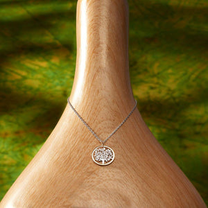 Radiant Gold Edge Praying to the Tree of Life Necklace in 18K Gold Plated - KME means the very best