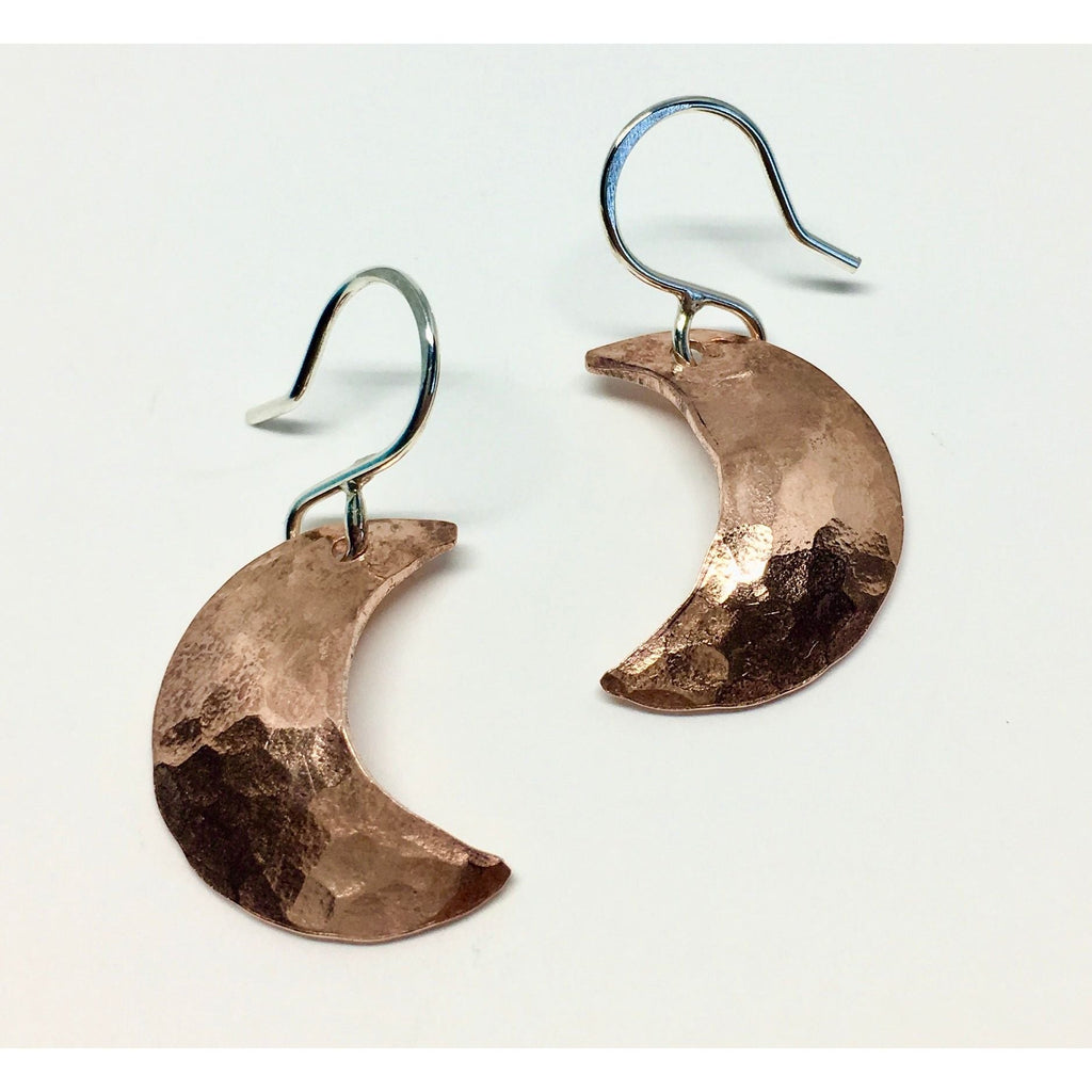 Rustic Radiance: Handcrafted Crescent Moon Earrings for Timeless Style - KME means the very best