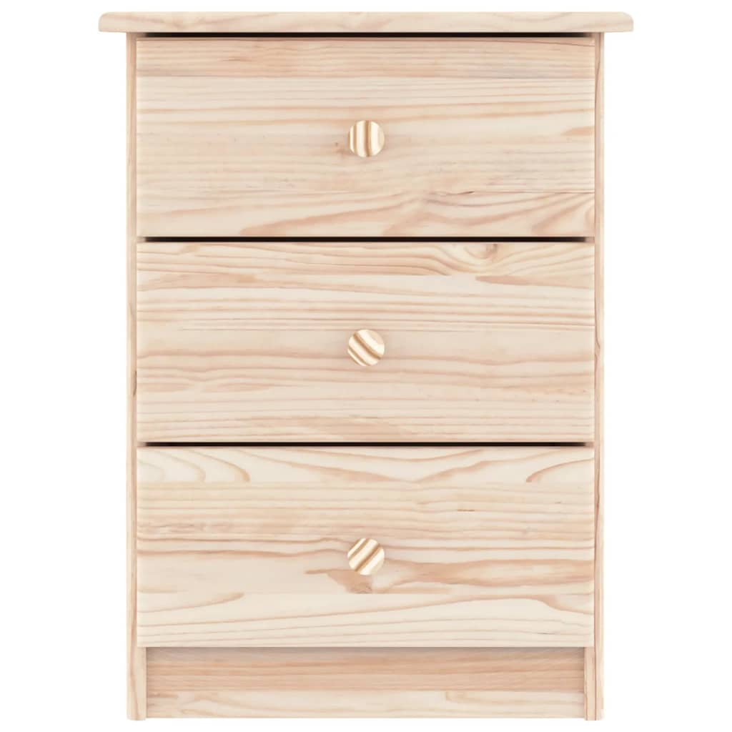 Rustic Solid Pine Wood Bedside Cabinet with 3 Drawers - Stylish & Durable Storage Solution - KME means the very best