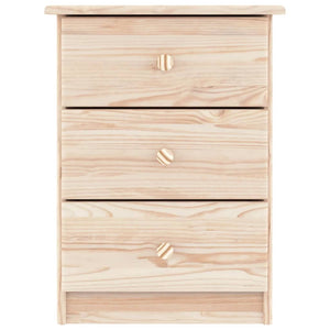 Rustic Solid Pine Wood Bedside Cabinet with 3 Drawers - Stylish & Durable Storage Solution - KME means the very best