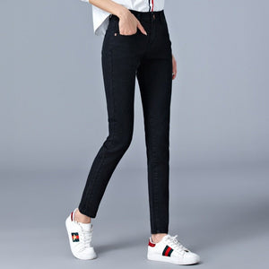Skinny Jeans for Woman high waist full Length skinny pencil black blue Denim Pants - KME means the very best